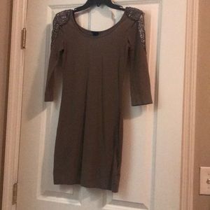 Shoulder detail body con dress